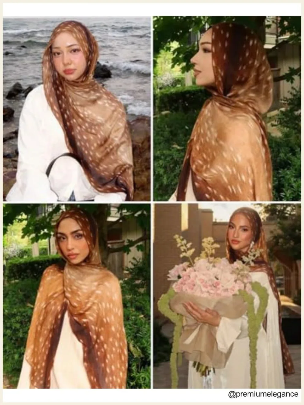 Watercolor Floral Hijab Scarf Soft Modal Cotton Long Head Wrap Shawl